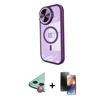 MARSİLYAN™- iPhone 11 Kılıf Kıvılcım Modern Koleksiyonu - Siyah 3D Antistatik Mat Seramik Nano Ekran Koruyucu + Raze Metal Kamera Lens - KI