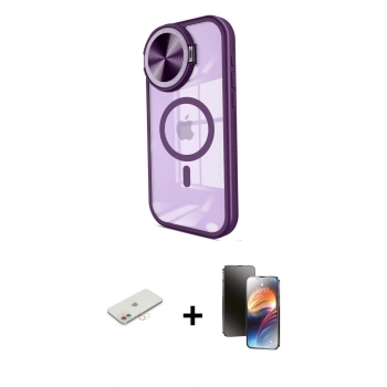 MARSİLYAN™- iPhone 11 Kılıf Kıvılcım Modern Koleksiyonu - Siyah 3D Antistatik Mat Seramik Nano Ekran Koruyucu + Renkli Kamera Lens Koruma Cam - YL