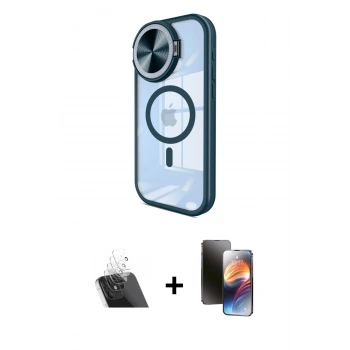 MARSİLYAN™- iPhone 11 Kılıf Kıvılcım Modern Koleksiyonu - Siyah 3D Antistatik Mat Seramik Nano Ekran Koruyucu + Kamera Lens Koruma Cam - SF