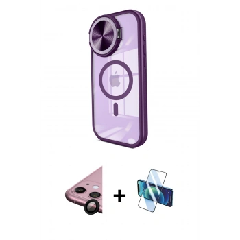 MARSİLYAN™- iPhone 11 Kılıf Kıvılcım Modern Koleksiyonu - Siyah 3D Antistatik Seramik Nano Ekran Koruyucu + Raze Metal Kamera Lens - SH