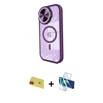 MARSİLYAN™- iPhone 11 Kılıf Kıvılcım Modern Koleksiyonu - Siyah 3D Antistatik Seramik Nano Ekran Koruyucu + Rainbow Kamera Lens Koruma Cam - KI