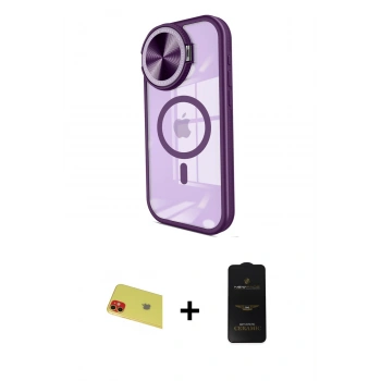 MARSİLYAN™- iPhone 11 Kılıf Kıvılcım Modern Koleksiyonu - Siyah 6D Antistatik Mat Seramik Hayalet Nano Ekran Koruyucu + Rainbow Kamera Lens Koruma Cam - KI