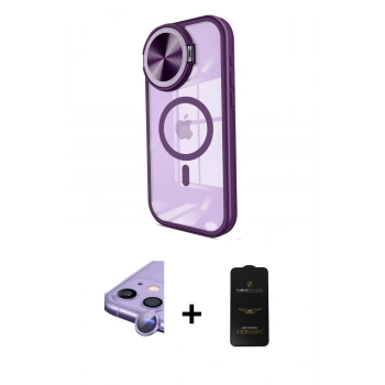MARSİLYAN™- iPhone 11 Kılıf Kıvılcım Modern Koleksiyonu - Siyah 6D Antistatik Mat Seramik Hayalet Nano Ekran Koruyucu + Raze Metal Kamera Lens - MR