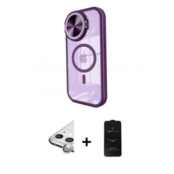 MARSİLYAN™- iPhone 11 Kılıf Kıvılcım Modern Koleksiyonu - Siyah 6D Antistatik Mat Seramik Hayalet Nano Ekran Koruyucu + Raze Metal Kamera Lens - GS