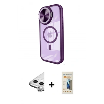 MARSİLYAN™- iPhone 11 Kılıf Kıvılcım Modern Koleksiyonu - Siyah 6D Mat Seramik Hayalet Nano Ekran Koruyucu + Raze Metal Kamera Lens - GS