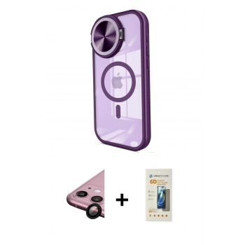 MARSİLYAN™- iPhone 11 Kılıf Kıvılcım Modern Koleksiyonu - Siyah 6D Mat Seramik Hayalet Nano Ekran Koruyucu + Raze Metal Kamera Lens - SH