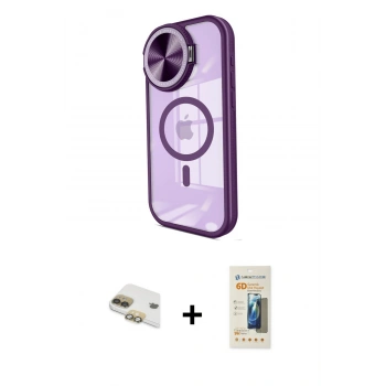 MARSİLYAN™- iPhone 11 Kılıf Kıvılcım Modern Koleksiyonu - Siyah 6D Mat Seramik Hayalet Nano Ekran Koruyucu + Pers Alüminyum Kamera Lens - GD