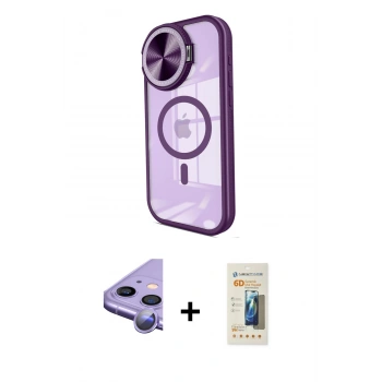 MARSİLYAN™- iPhone 11 Kılıf Kıvılcım Modern Koleksiyonu - Siyah 6D Mat Seramik Hayalet Nano Ekran Koruyucu + Raze Metal Kamera Lens - MR