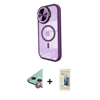 MARSİLYAN™- iPhone 11 Kılıf Kıvılcım Modern Koleksiyonu - Siyah 6D Mat Seramik Hayalet Nano Ekran Koruyucu + Raze Metal Kamera Lens - KI