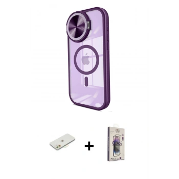 MARSİLYAN™- iPhone 11 Kılıf Kıvılcım Modern Koleksiyonu - Siyah Bilvis 3D Cam Ekran Koruyucu + Renkli Kamera Lens Koruma Cam - TU