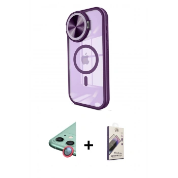 MARSİLYAN™- iPhone 11 Kılıf Kıvılcım Modern Koleksiyonu - Siyah Bilvis 3D Mat Cam Ekran Koruyucu + Raze Metal Kamera Lens - KI