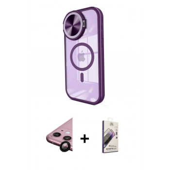 MARSİLYAN™- iPhone 11 Kılıf Kıvılcım Modern Koleksiyonu - Siyah Bilvis 3D Mat Cam Ekran Koruyucu + Raze Metal Kamera Lens - SH