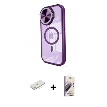 MARSİLYAN™- iPhone 11 Kılıf Kıvılcım Modern Koleksiyonu - Siyah Bilvis 3D Mat Cam Ekran Koruyucu + Renkli Kamera Lens Koruma Cam - YL