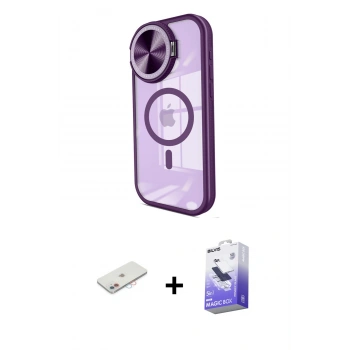 MARSİLYAN™- iPhone 11 Kılıf Kıvılcım Modern Koleksiyonu - Siyah Bilvis 5in1 5D Magic Hayalet Cam Ekran Koruyucu + Renkli Kamera Lens Koruma Cam - PE
