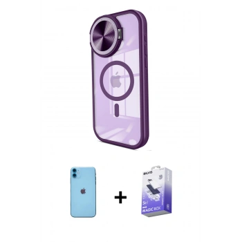 MARSİLYAN™- iPhone 11 Kılıf Kıvılcım Modern Koleksiyonu - Siyah Bilvis 5in1 5D Magic Hayalet Cam Ekran Koruyucu + Neon Fosforlu Kamera Lens - MI