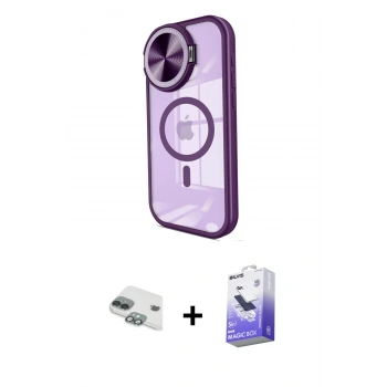 MARSİLYAN™- iPhone 11 Kılıf Kıvılcım Modern Koleksiyonu - Siyah Bilvis 5in1 5D Magic Hayalet Cam Ekran Koruyucu + Pers Alüminyum Kamera Lens - YL