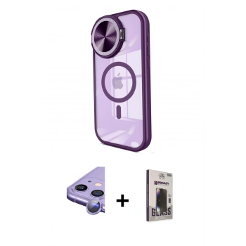 MARSİLYAN™- iPhone 11 Kılıf Kıvılcım Modern Koleksiyonu - Siyah Bilvis Hayalet Cam Ekran Koruyucu + Raze Metal Kamera Lens - MR
