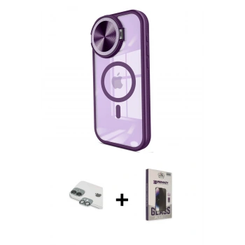 MARSİLYAN™- iPhone 11 Kılıf Kıvılcım Modern Koleksiyonu - Siyah Bilvis Hayalet Cam Ekran Koruyucu + Pers Alüminyum Kamera Lens - YL