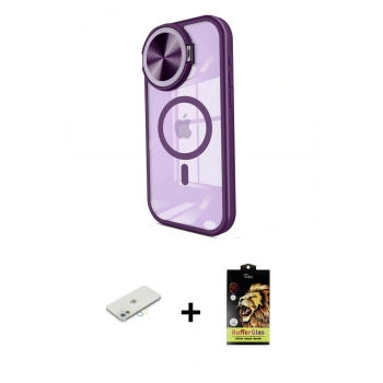 MARSİLYAN™- iPhone 11 Kılıf Kıvılcım Modern Koleksiyonu - Siyah Buffer Cam Ekran Koruyucu + Renkli Kamera Lens Koruma Cam - SI
