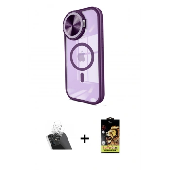 MARSİLYAN™- iPhone 11 Kılıf Kıvılcım Modern Koleksiyonu - Siyah Buffer Cam Ekran Koruyucu + Kamera Lens Koruma Cam - SF