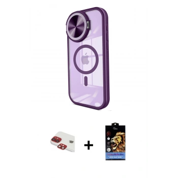 MARSİLYAN™- iPhone 11 Kılıf Kıvılcım Modern Koleksiyonu - Siyah Buffer Hayalet Cam Ekran Koruyucu + Pers Alüminyum Kamera Lens - KI