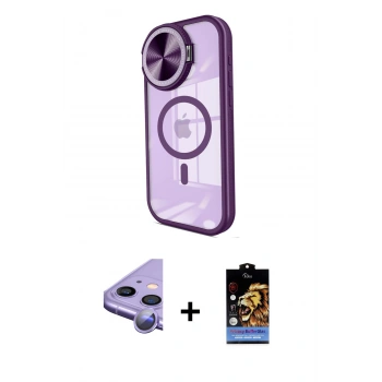 MARSİLYAN™- iPhone 11 Kılıf Kıvılcım Modern Koleksiyonu - Siyah Buffer Hayalet Cam Ekran Koruyucu + Raze Metal Kamera Lens - MR