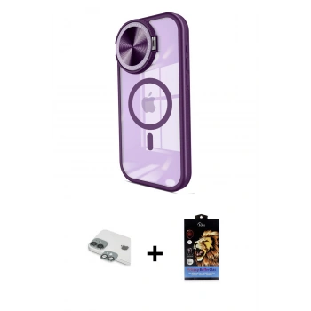 MARSİLYAN™- iPhone 11 Kılıf Kıvılcım Modern Koleksiyonu - Siyah Buffer Hayalet Cam Ekran Koruyucu + Pers Alüminyum Kamera Lens - YL