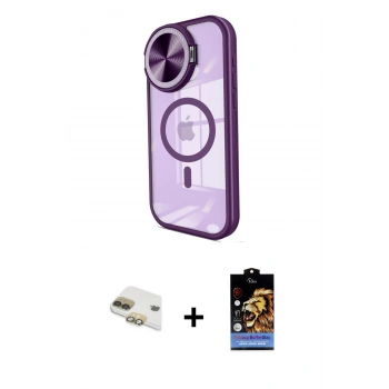 MARSİLYAN™- iPhone 11 Kılıf Kıvılcım Modern Koleksiyonu - Siyah Buffer Hayalet Cam Ekran Koruyucu + Pers Alüminyum Kamera Lens - GD