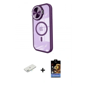MARSİLYAN™- iPhone 11 Kılıf Kıvılcım Modern Koleksiyonu - Siyah Buffer Hayalet Cam Ekran Koruyucu + Renkli Kamera Lens Koruma Cam - SI