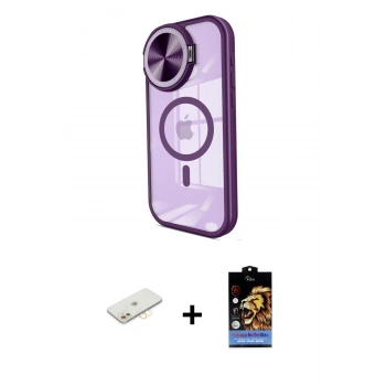 MARSİLYAN™- iPhone 11 Kılıf Kıvılcım Modern Koleksiyonu - Siyah Buffer Hayalet Cam Ekran Koruyucu + Renkli Kamera Lens Koruma Cam - SI