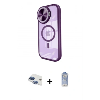 MARSİLYAN™- iPhone 11 Kılıf Kıvılcım Modern Koleksiyonu - Siyah Joko Magic 5D Cam + Pers Alüminyum Kamera Lens - LT