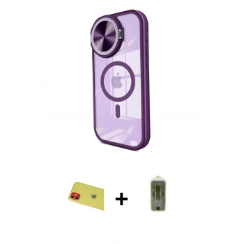 MARSİLYAN™- iPhone 11 Kılıf Kıvılcım Modern Koleksiyonu - Siyah Joko Magic 5D Hayalet Cam + Rainbow Kamera Lens Koruma Cam - KI