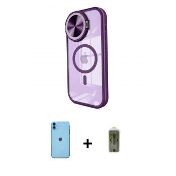 MARSİLYAN™- iPhone 11 Kılıf Kıvılcım Modern Koleksiyonu - Siyah Joko Magic 5D Hayalet Cam + Neon Fosforlu Kamera Lens - MI