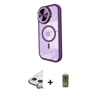 MARSİLYAN™- iPhone 11 Kılıf Kıvılcım Modern Koleksiyonu - Siyah Joko Magic 5D Hayalet Cam + Raze Metal Kamera Lens - GS