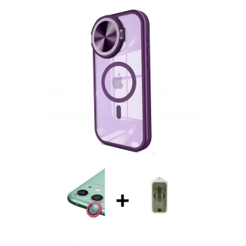 MARSİLYAN™- iPhone 11 Kılıf Kıvılcım Modern Koleksiyonu - Siyah Joko Magic 5D Hayalet Cam + Raze Metal Kamera Lens - KI