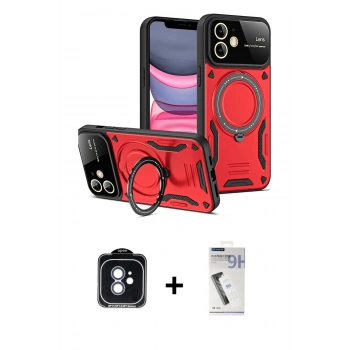 MARSİLYAN™- iPhone 11 Kılıf Kıvılcım Modern Serisi - Şeffaf Uv Polymer Nano Ekran Koruyucu + PVD Metal Kamera Lens - MI