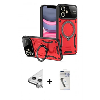 MARSİLYAN™- iPhone 11 Kılıf Kıvılcım Modern Serisi - Şeffaf Uv Polymer Nano Ekran Koruyucu + Raze Metal Kamera Lens - GS