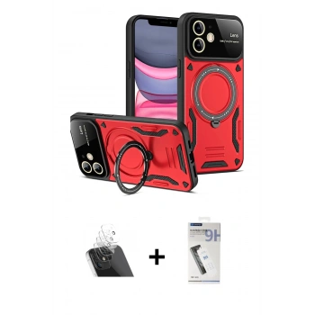 MARSİLYAN™- iPhone 11 Kılıf Kıvılcım Modern Serisi - Şeffaf Uv Polymer Nano Ekran Koruyucu + Kamera Lens Koruma Cam - SF