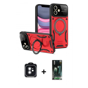 MARSİLYAN™- iPhone 11 Kılıf Kıvılcım Modern Serisi - Siyah 360 Mat Full Body Arka Koruyucu + PVD Metal Kamera Lens - SH