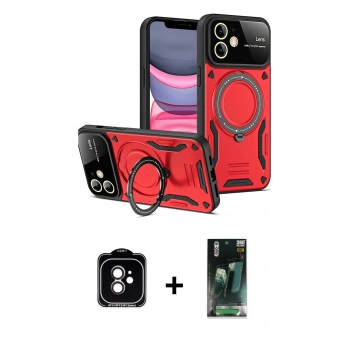 MARSİLYAN™- iPhone 11 Kılıf Kıvılcım Modern Serisi - Siyah 360 Mat Full Body Arka Koruyucu + PVD Metal Kamera Lens - TU