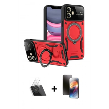 MARSİLYAN™- iPhone 11 Kılıf Kıvılcım Modern Serisi - Siyah 3D Antistatik Mat Seramik Nano Ekran Koruyucu + Kamera Lens Koruma Cam - SF