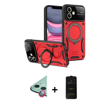 MARSİLYAN™- iPhone 11 Kılıf Kıvılcım Modern Serisi - Siyah 6D Antistatik Mat Seramik Hayalet Nano Ekran Koruyucu + Raze Metal Kamera Lens - KI