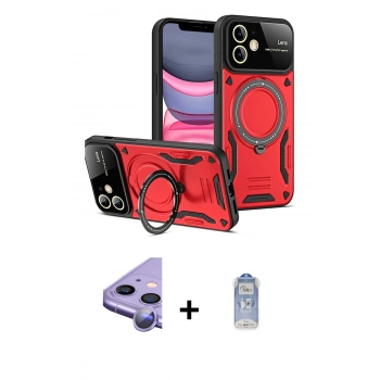 MARSİLYAN™- iPhone 11 Kılıf Kıvılcım Modern Serisi - Siyah Joko Magic 5D Cam + Raze Metal Kamera Lens - MR