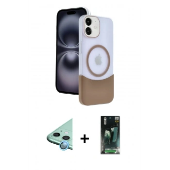 MARSİLYAN™- iPhone 11 Kılıf Kozmos Form Özel Seri - Şeffaf 360 Full Body Arka Koruyucu + Raze Metal Kamera Lens - MI