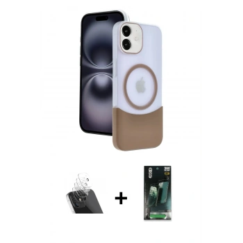 MARSİLYAN™- iPhone 11 Kılıf Kozmos Form Özel Seri - Şeffaf 360 Full Body Arka Koruyucu + Kamera Lens Koruma Cam - SF