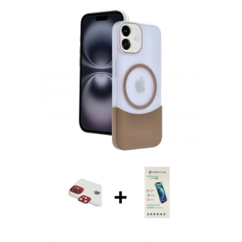 MARSİLYAN™- iPhone 11 Kılıf Kozmos Form Özel Seri - Şeffaf Pasifik Cam Ekran Koruyucu + Pers Alüminyum Kamera Lens - KI