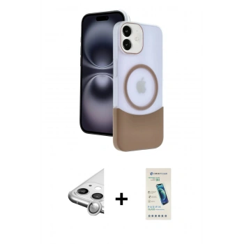 MARSİLYAN™- iPhone 11 Kılıf Kozmos Form Özel Seri - Şeffaf Pasifik Cam Ekran Koruyucu + Raze Metal Kamera Lens - GS