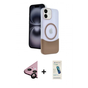 MARSİLYAN™- iPhone 11 Kılıf Kozmos Form Özel Seri - Şeffaf Pasifik Cam Ekran Koruyucu + Raze Metal Kamera Lens - SH
