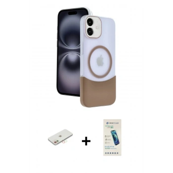 MARSİLYAN™- iPhone 11 Kılıf Kozmos Form Özel Seri - Şeffaf Pasifik Cam Ekran Koruyucu + Renkli Kamera Lens Koruma Cam - YL