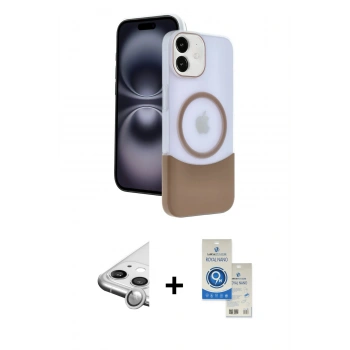 MARSİLYAN™- iPhone 11 Kılıf Kozmos Form Özel Seri - Şeffaf Royal Nano Ekran Koruyucu + Raze Metal Kamera Lens - GS